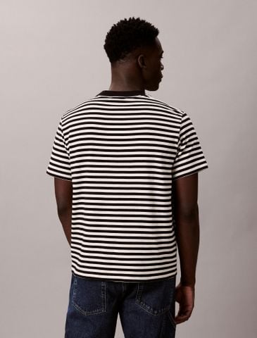Calvin Klein - Áo phông thời trang nam Monogram Logo Stripe Relaxed T-Shirt - 2
