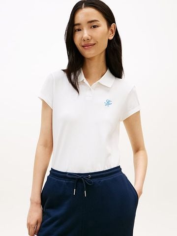 Tommy Hilfiger - Áo Thun Có Cổ Nữ 1985 Slim Fit Logo Embroidery Polo Shirt
