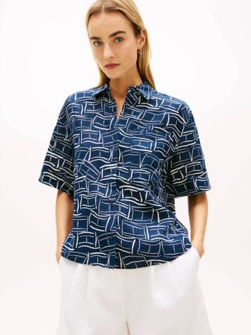 Tommy Hilfiger - Áo Sơ Mi Nữ Linen Shirt Loose Fit