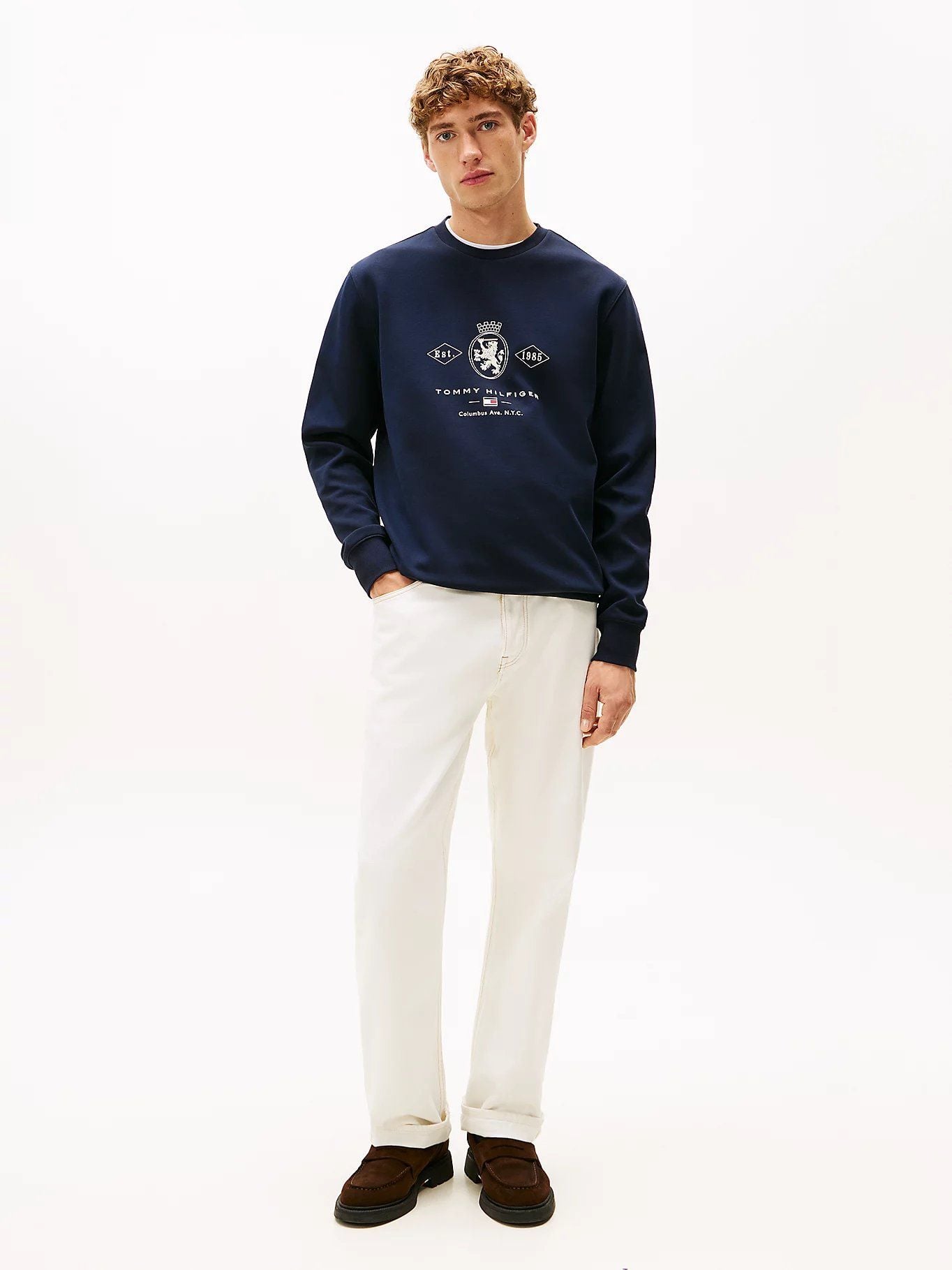 Tommy Hilfiger - Áo nỉ tay dài nam Varsity Crest Graphic Sweatshirt
