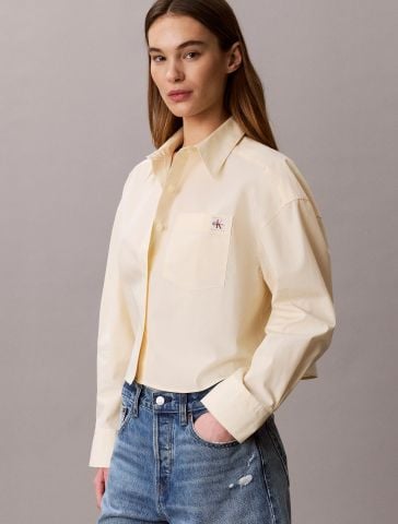 Calvin Klein - Áo Sơ Mi Nữ Cotton Poplin Cropped Shirt - 4