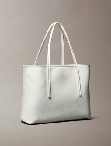Calvin Klein - Túi Tote Nữ Allover Monogram Logo Small Tote Bag With Pouch