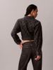 Calvin Klein - Áo Khoác Jean Nữ Allover Monogram Cropped Denim Trucker Jacket