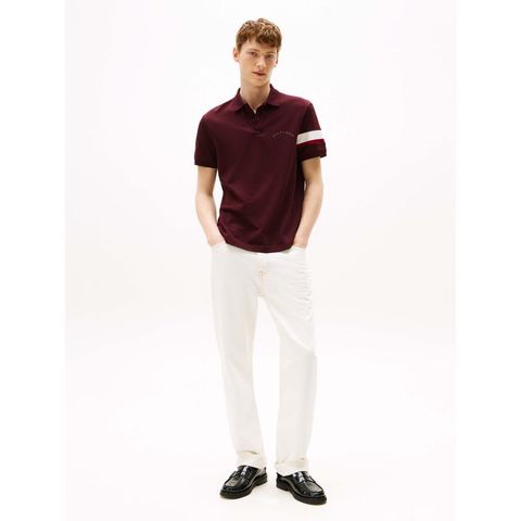 Tommy Hilfiger - Áo thun có cổ polo tay ngắn nam RWB Sleeve Tape Polo