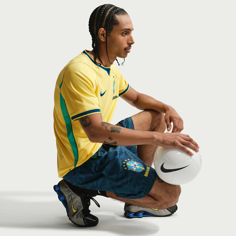 Nike - Áo Tay Ngắn Thể Thao Nam Brazil 2026 Stadium Home Dri-FIT Football Replica Shirt