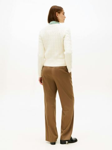 Tommy Hilfiger - Áo Sweater Nữ Co Cable Mid Gg Crew Neck Long Sleeve Sweater