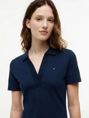 Tommy Hilfiger - Đầm Polo Nữ Slim Open V-Neck Polo Dress