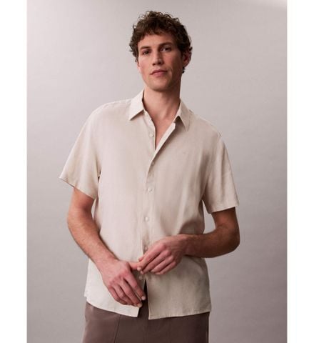 Calvin Klein - Áo Sơ Mi Nam SS Solid Linen Classic Shirt