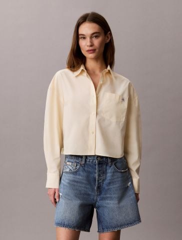 Calvin Klein - Áo Sơ Mi Nữ Cotton Poplin Cropped Shirt