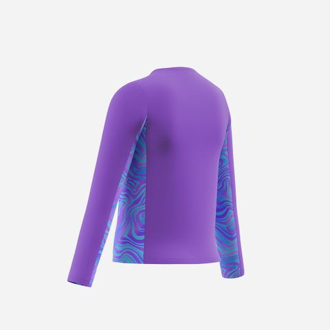Speedo - Áo Rashguard Bé Gái Long Sleeve Print Splice Rash Guard