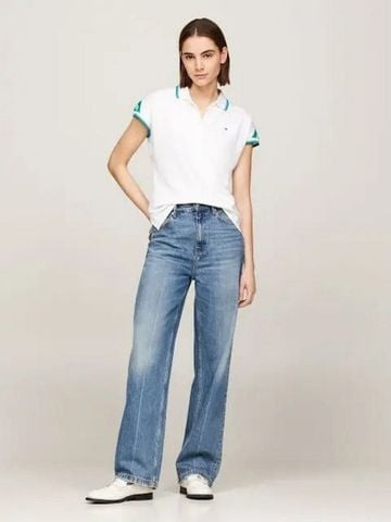 Tommy Hilfiger - Áo polo tay ngắn nữ Regular Stripe Polo Sleeve - 2