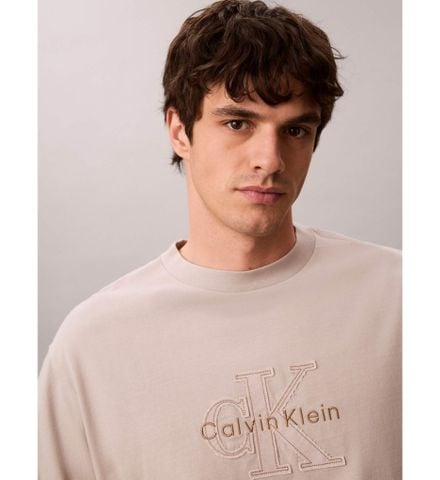 Calvin Klein - Áo Thun Tay Ngắn Nam 16S Linen Applique Monologo