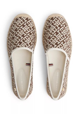 Tommy Hilfiger - Giày Búp Bê Nữ TH Monogram Plaque Jacquard Espadrilles