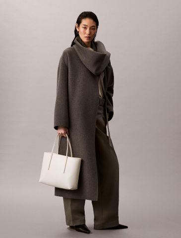 Calvin Klein - Túi Tote Nữ Allover Monogram Logo Small Tote Bag With Pouch