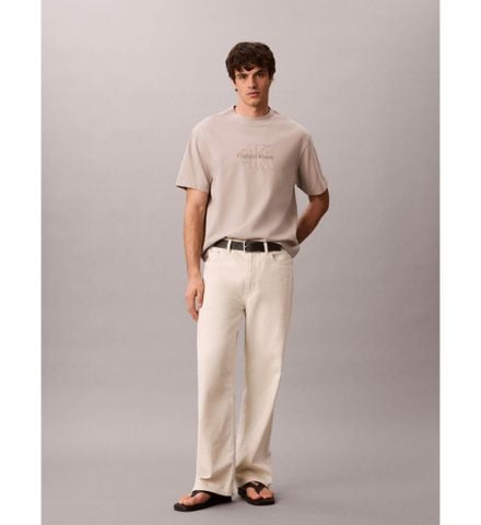 Calvin Klein - Áo Thun Tay Ngắn Nam 16S Linen Applique Monologo