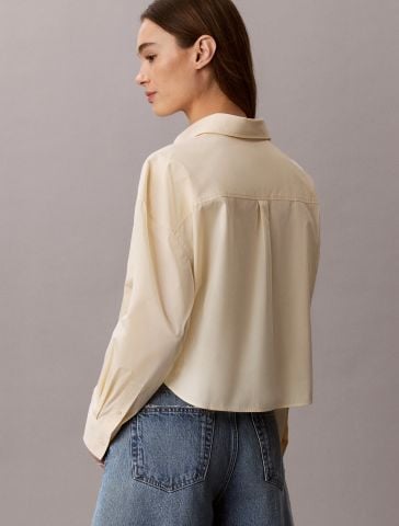 Calvin Klein - Áo Sơ Mi Nữ Cotton Poplin Cropped Shirt - 3