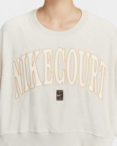 Nike - Áo nỉ tay dài thể thao Nữ NikeCourt Heritage Women's Over-Oversized Crew-Neck Graphic Tennis Sweatshirt