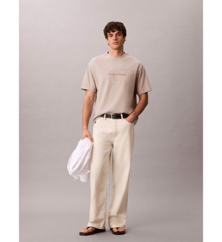 Calvin Klein - Áo Thun Tay Ngắn Nam 16S Linen Applique Monologo