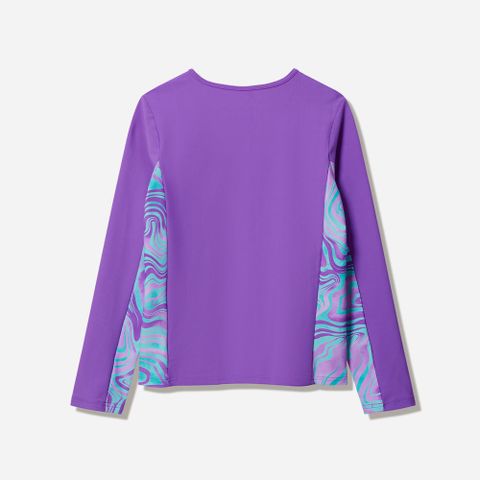 Speedo - Áo Rashguard Bé Gái Long Sleeve Print Splice Rash Guard