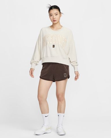 Nike - Áo nỉ tay dài thể thao Nữ NikeCourt Heritage Women's Over-Oversized Crew-Neck Graphic Tennis Sweatshirt