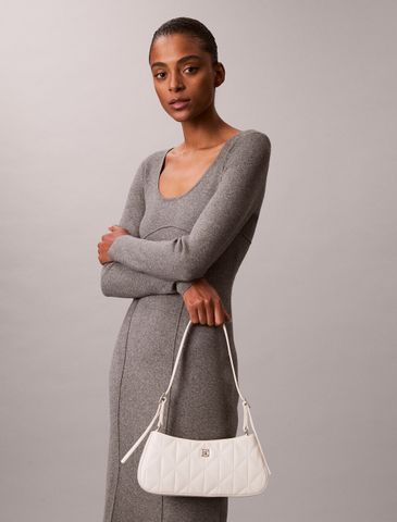 Calvin Klein - Túi xách nữ Quilted Emblem Logo Small Shoulder Bag