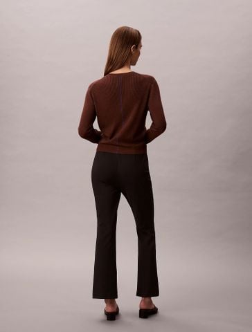 Calvin Klein - Quần tây dài nữ Cropped Flared Ponte Trousers - 4