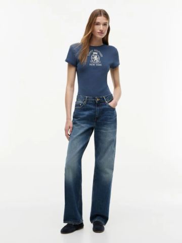 Tommy Hilfiger - Áo Thun Tay Ngắn Nữ Washed Crest Slim T-Shirt