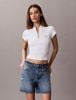 Calvin Klein - Áo Thun Tay Ngắn Nữ Monogram Woven Label Baby Rib