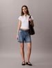 Calvin Klein - Áo Thun Tay Ngắn Nữ Monogram Woven Label Baby Rib