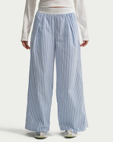 Nike - Quần Dài Thể Thao Nữ Sportswear Chill Poplin Loose Mid-Rise Woven Striped Trousers