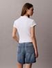 Calvin Klein - Áo Thun Tay Ngắn Nữ Monogram Woven Label Baby Rib