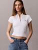 Calvin Klein - Áo Thun Tay Ngắn Nữ Monogram Woven Label Baby Rib