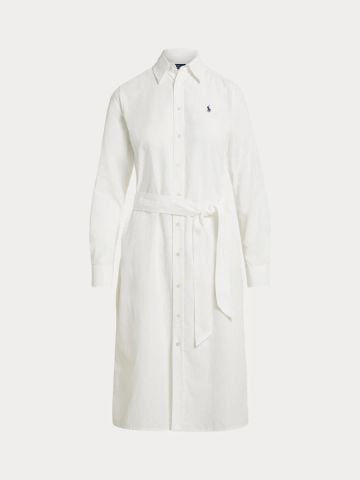 Ralph Lauren - Đầm Sơ Mi Nữ Cotton-Linen Belted Shirtdress