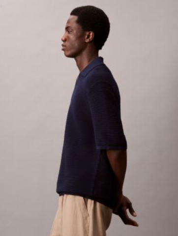 Calvin Klein - Áo polo dệt kim nam Tech Knit Sweater Polo Shirt