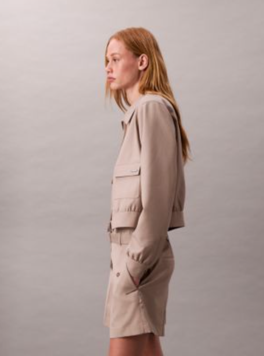 Calvin Klein - Quần ngắn nữ Wool Blend Herringbone Utility Shorts