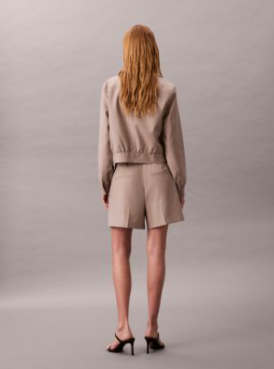 Calvin Klein - Quần ngắn nữ Wool Blend Herringbone Utility Shorts