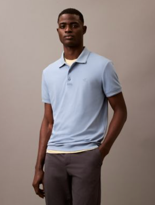 Calvin Klein - Áo polo tay ngắn nam CK Embossed Tipped Polo Shirt