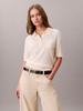 Calvin Klein - Áo len tay ngắn nữ Merino Wool Polo Sweater