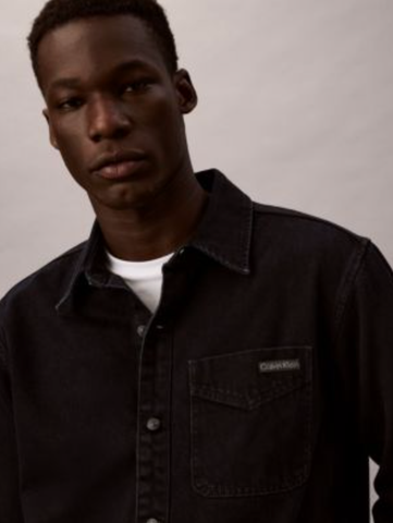 Calvin Klein - Áo sơ mi nam Blue Black Stone 90S Overshirt - 2