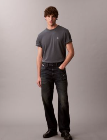 Calvin Klein - Áo thun thời trang nam Embroidered Monogram Relaxed T-Shirt