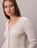 Calvin Klein - Áo Cardigan Nữ Cropped Ribbed Cotton Cardigan