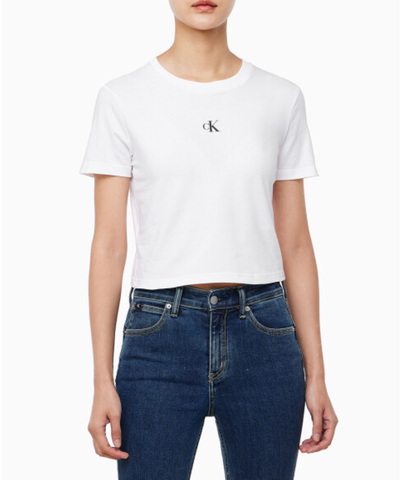 Calvin Klein - Áo Thun Tay Ngắn Nữ Logo Cropped Tee