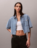 Calvin Klein - Áo Sơ Mi Nữ Vintage Boxy Cropped Denim Shirt