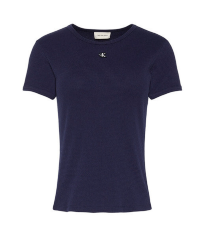 Calvin Klein - Áo Thun Tay Ngắn Nữ Monogram Patch Slim Waffle