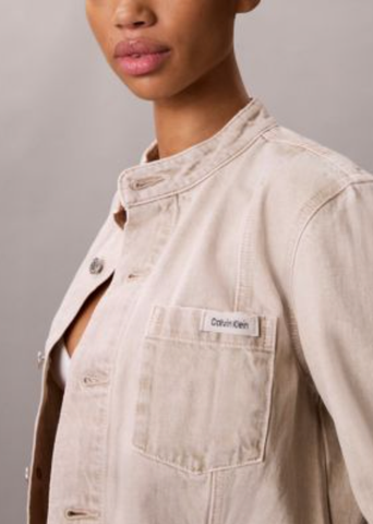 Calvin Klein - Áo Khoác Jean Nữ Cropped Denim Jacket - 4