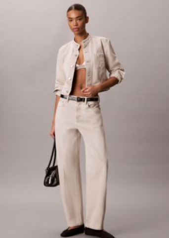 Calvin Klein - Áo Khoác Jean Nữ Cropped Denim Jacket - 3