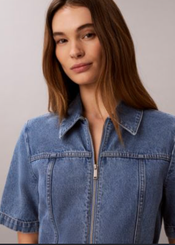 Calvin Klein - Đầm Sơ Mi Nữ Belted Shirt Dress Radio Blues