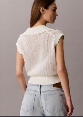 Calvin Klein - Áo Thun Ba Lỗ Nữ Monogram Crochet Cropped Top