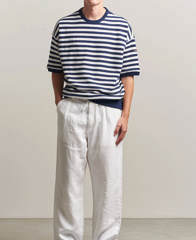 Ralph Lauren - Áo Sweater Nam Striped Short Sleeve Newport Navy/White