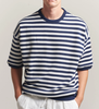 Ralph Lauren - Áo Sweater Nam Striped Short Sleeve Newport Navy/White